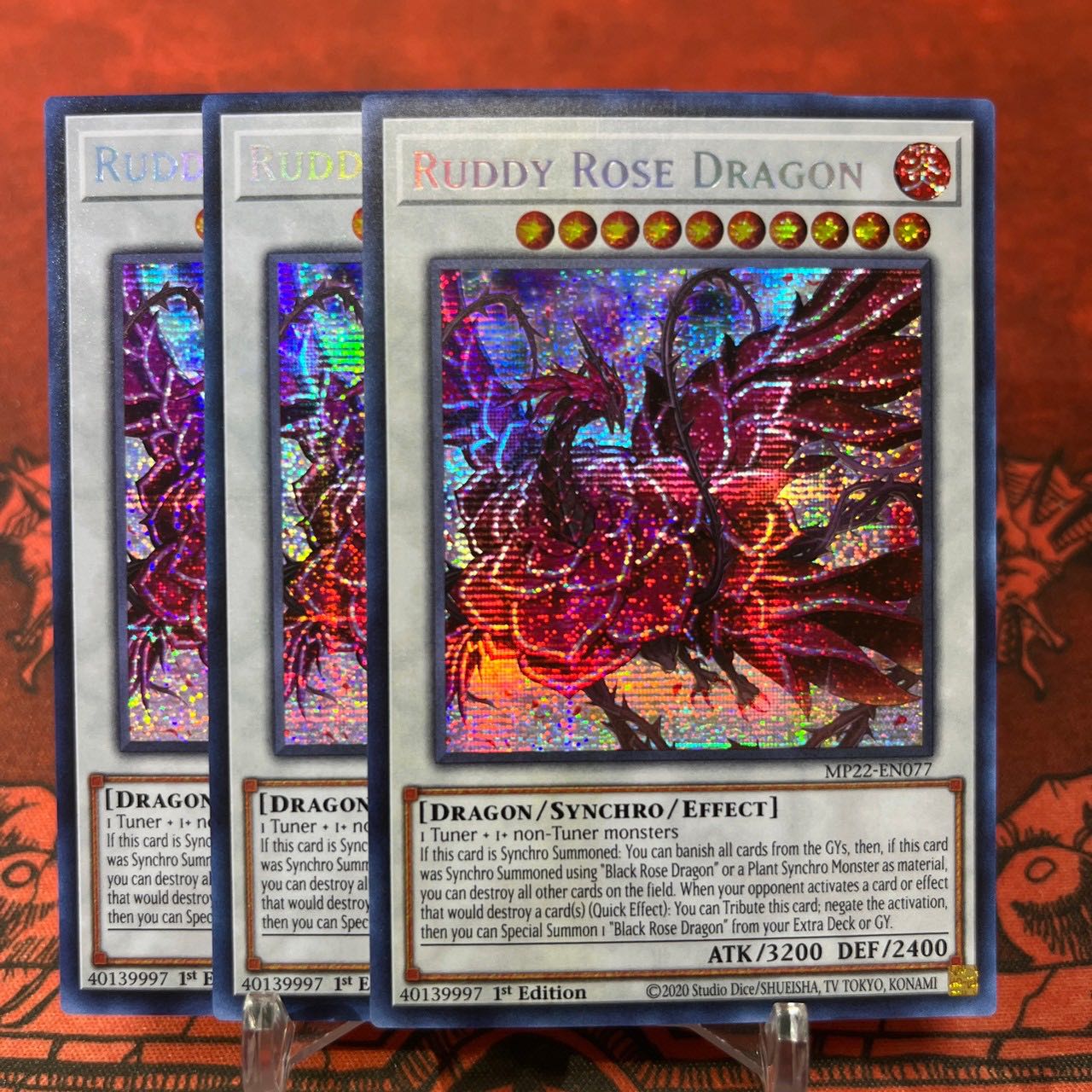 遊戯王【英語版】ブラッド・ローズ・ドラゴン シク 3枚セット