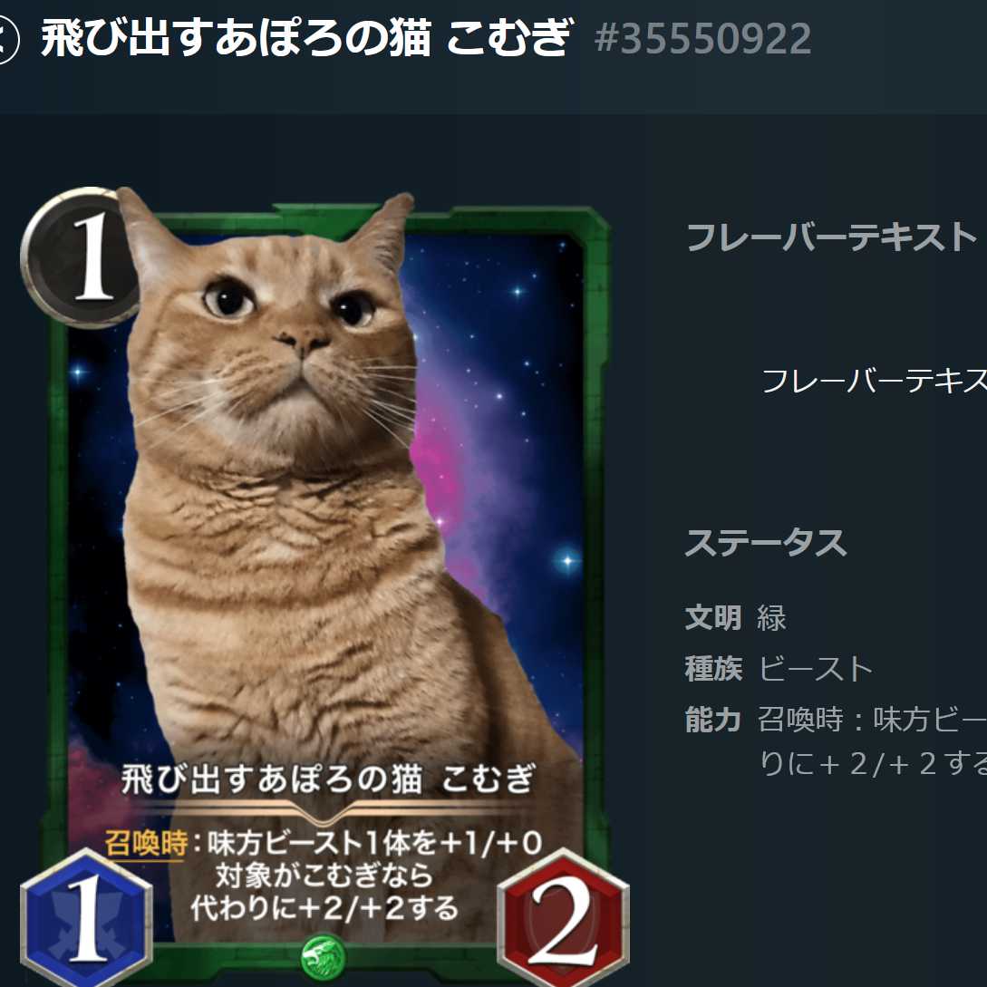 NFTwars support Pop-up Apolo's cat Komugi