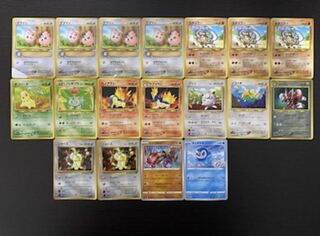 Pokémon cards, old back, set of 18