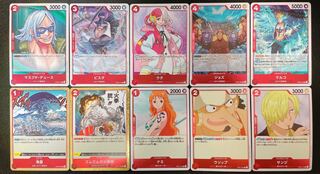 One Piece card 10 cards in total Red R