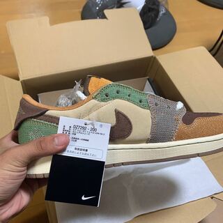 ザイオン・ウィリアムソン × ナイキ エアジョーダン1 ロー Og "ブードゥー" フラックス/モスリン/ファウナブラウン/オイルグリーン/セサミ DZ7292-200 26.5cm