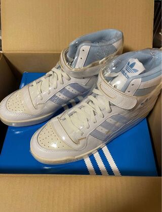 アディダス フォーラム Og 84 ハイ Lg "フットウェアホワイト/オフホワイト/クリアスカイ" GW5924 30cm