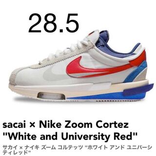 sacai × Nike Zoom Cortez "White and Univ 28.5cm