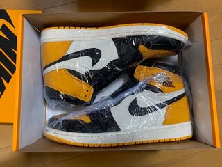 ナイキ エアジョーダン1 レトロ ハイ Og "イエロー トゥ" ブラック/タクシーホワイト 555088-711 taxi 26.5cm