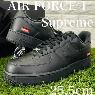シュプリーム×ナイキ エアフォース1 Supreme NIKE AIR FORCE 1 LOW AF1 メンズスニーカー 黒 ブラック 25.5cm 送料込み CU9225-001 25.5cm