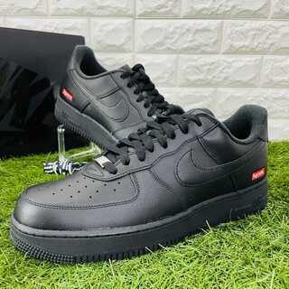 シュプリーム×ナイキ エアフォース1 Supreme NIKE AIR FORCE 1 LOW AF1 メンズスニーカー 黒 ブラック 25.0cm 送料込み CU9225-001 25cm