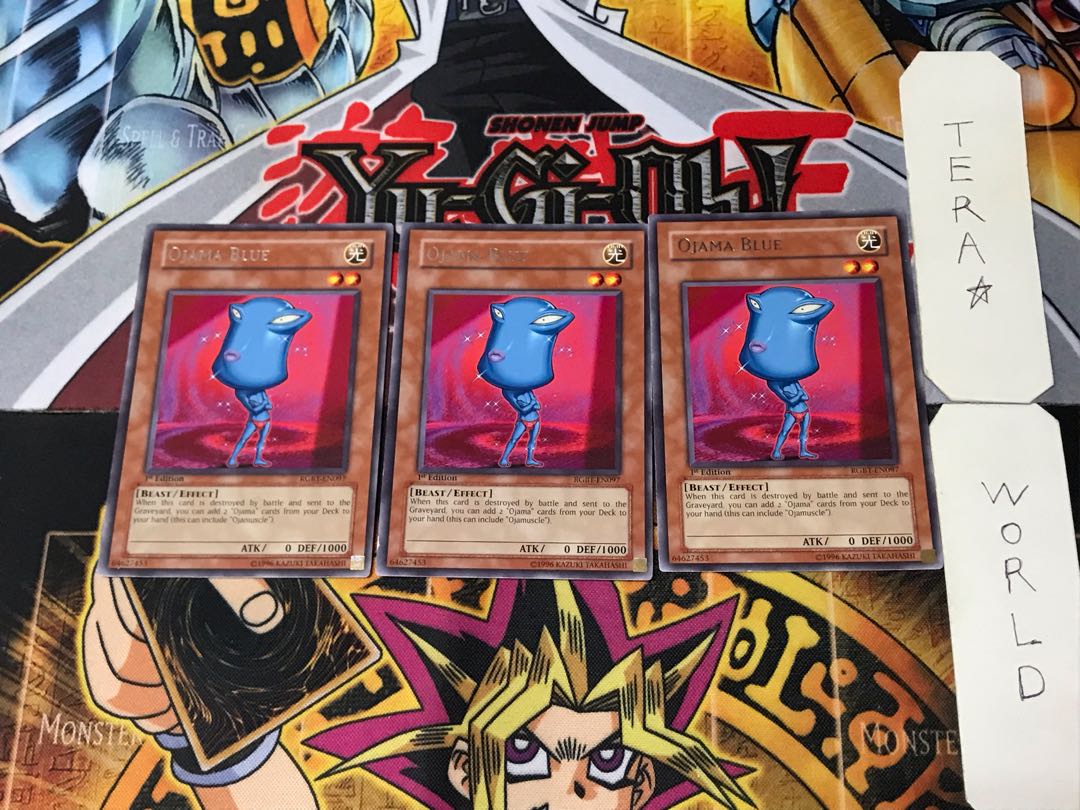 English Ojama Blue RGBT 1 rare, set of 3 Tera.