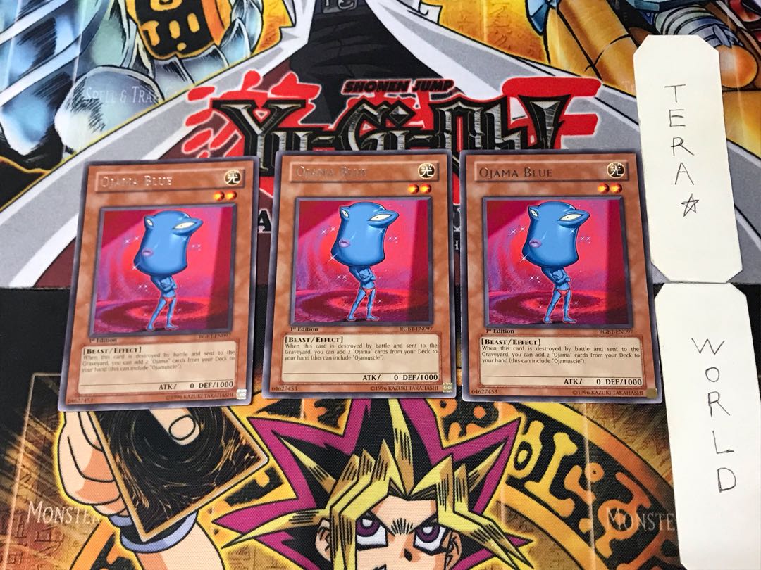 English Ojama Blue RGBT 2 Rare Set of 3 Tera.