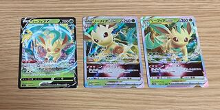 Pokémon cards, Pokémon cards, Leafeonv vster, set of 3 cards, sold in bulk.