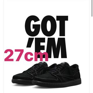 トラヴィス・スコット × ナイキ エアジョーダン1 ロー OG "ブラック/ファントム" DM7866-001 27cm