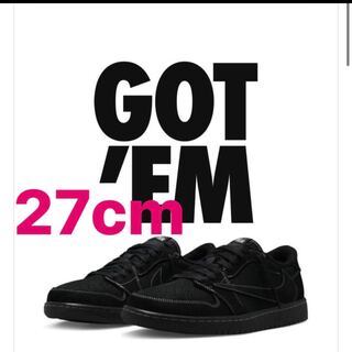 トラヴィス・スコット × ナイキ エアジョーダン1 ロー OG "ブラック/ファントム" DM7866-001 27cm