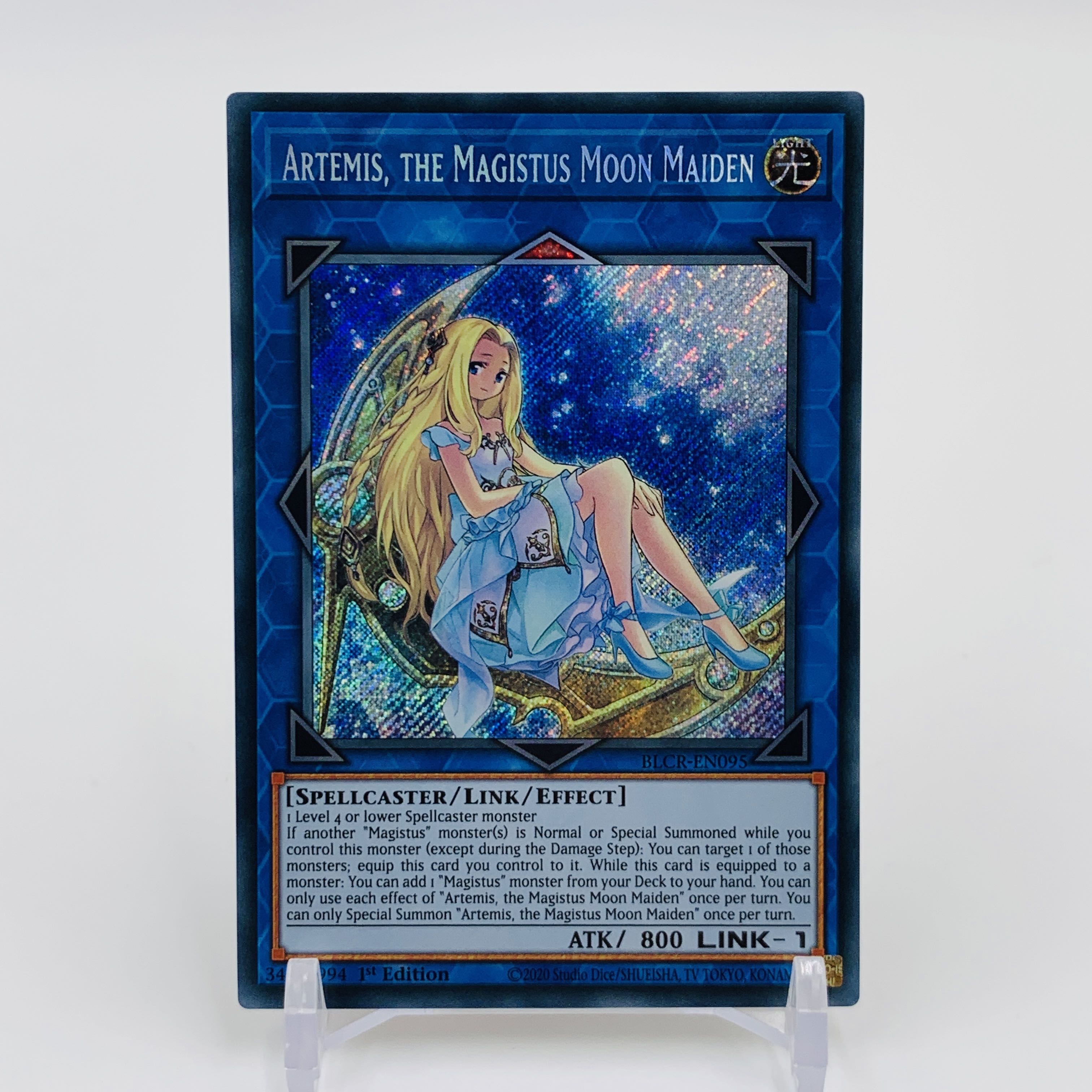 English EU edition set of 3] Artemis, the Magistus Moon Maiden Secret Rare 1st Yu-Gi-Oh BLCR-EN095