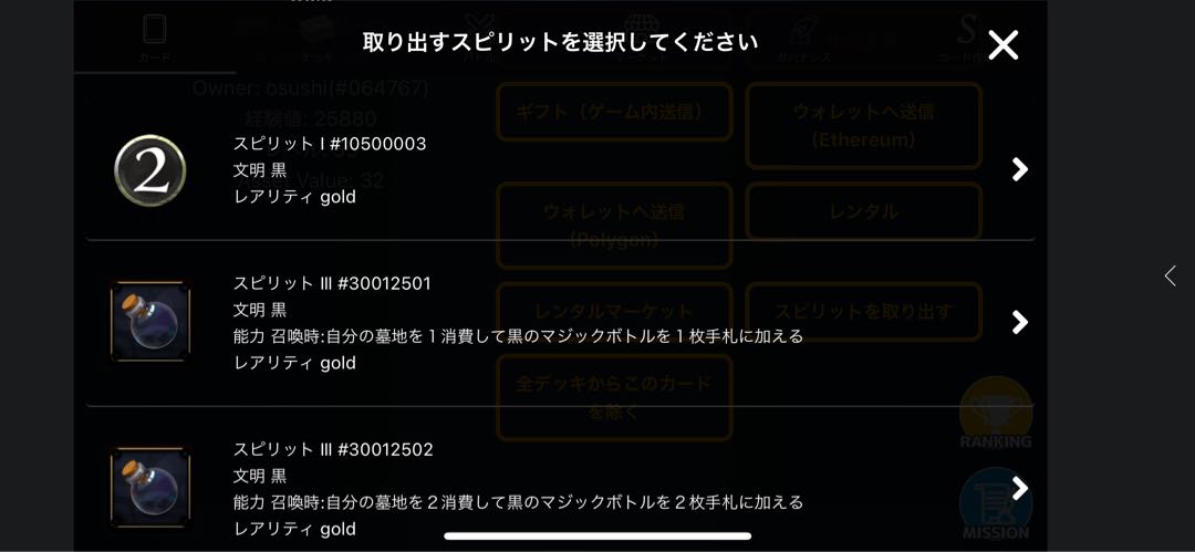 Two spirits that can be taken out of Aerin.