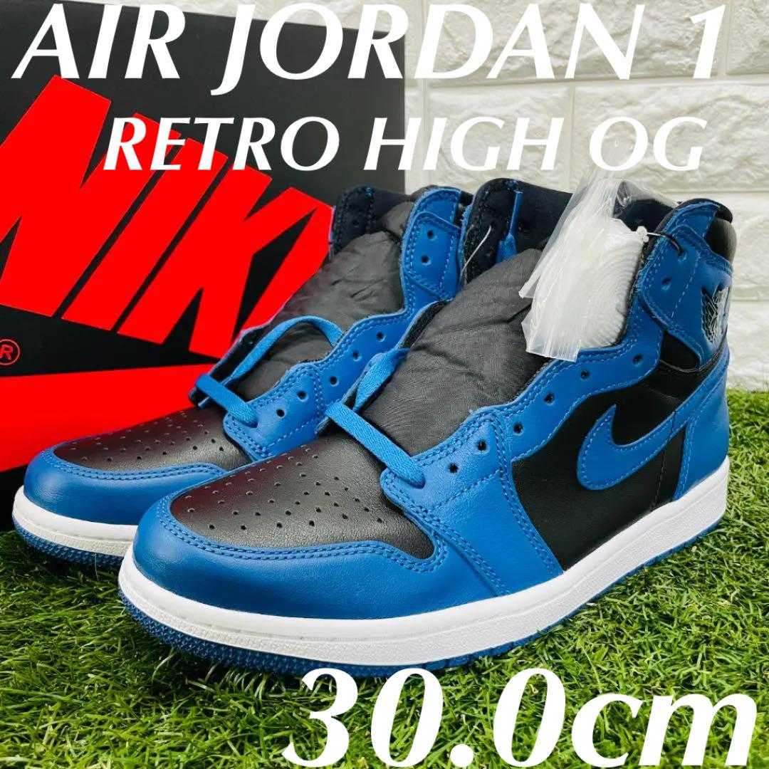 Nike Air Jordan 1 Retro High OG NIKE AIR JORDAN 1 RETRO HIGH OG Mens Sneakers Blue 30.0cm Shipping Included 555088-404 30cm