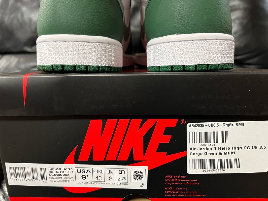 Nike Air Jordan 1 High OG "Gorge Green" Gorge Green/HoWight DZ5485-303 27.5cm