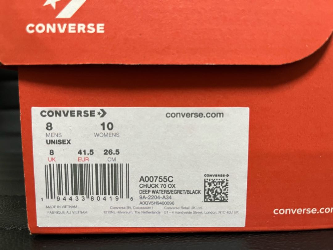 Converse Chuck Taylor CT70 OX 26.5 Snubbull Gray DEEPWATERS 26.5cm