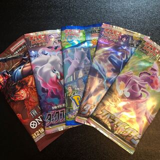 ポケモンカード　ワンピースカード　未開封5パックセット