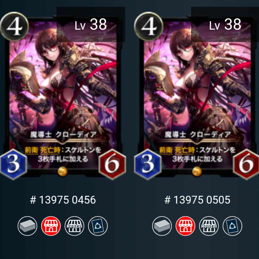 【2枚、No.456,505】魔導士 クローディア【Lv.38】