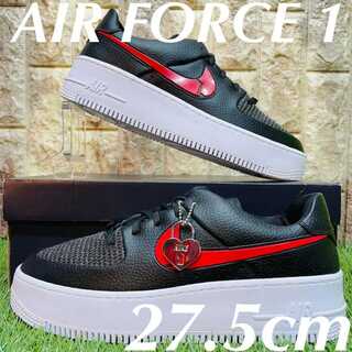 ナイキ エアフォース1 セージ バレンタイン2020 NIKE WMNS AIR FORCE 1 SAGE スニーカー 白 ホワイト ブラック 27.5cm 送料込 CU4759-001 27.5cm