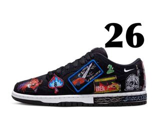 26cm Neck face × Nike SB Dunk Low "Black/White/Multi Color" 26cm
