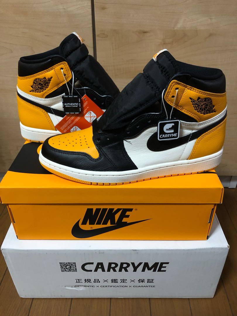 Nike Air Jordan 1 Retro High Og "Yellow Toe" Black/Taxi HoWight 555088-711 27cm