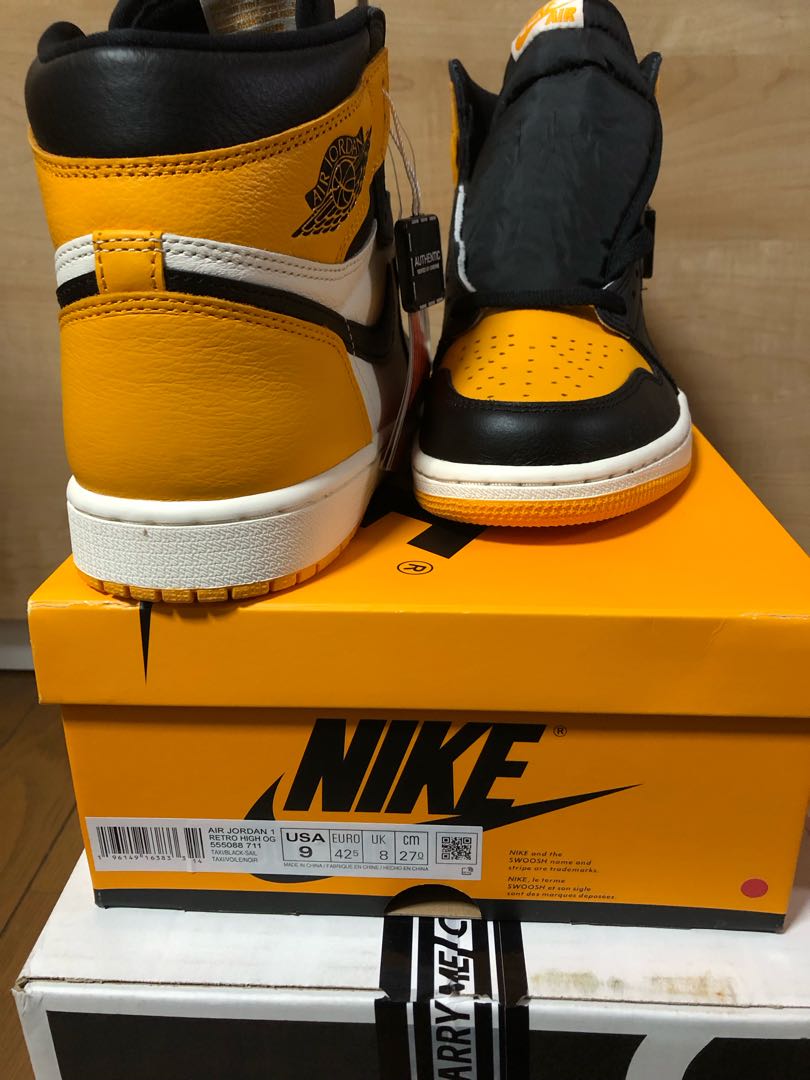 Nike Air Jordan 1 Retro High Og "Yellow Toe" Black/Taxi HoWight 555088-711 27cm