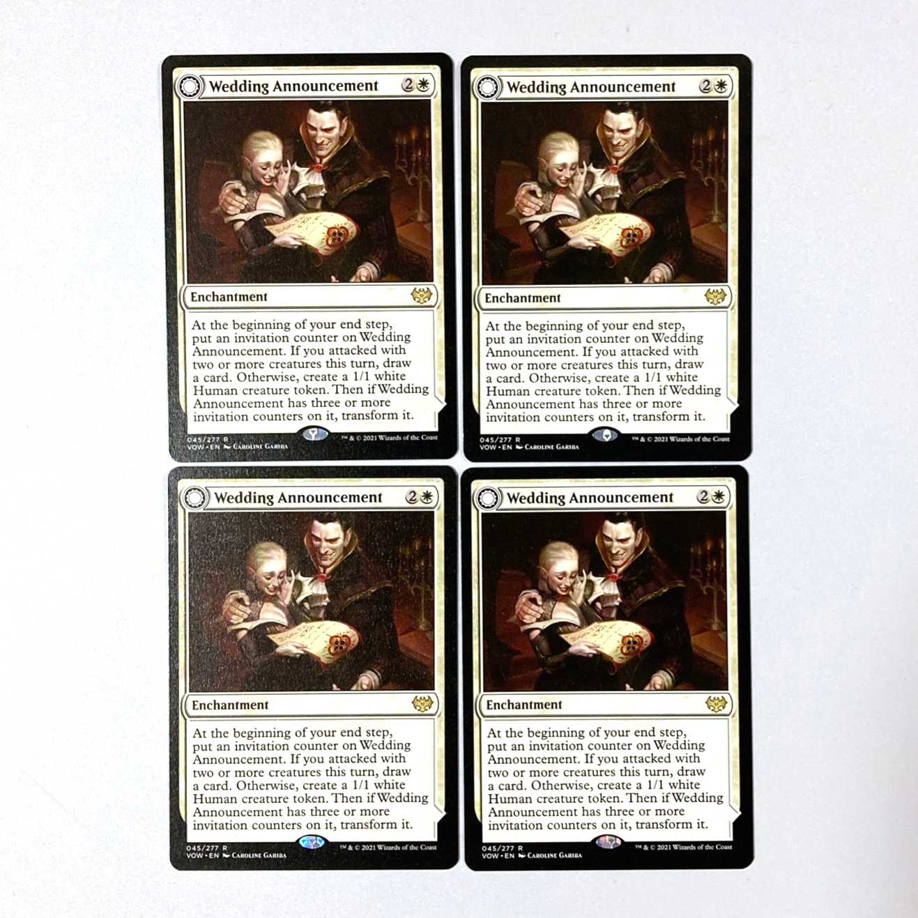 Wedding Announcement Rare 45/277 Innistrad: The Crimson Pact English 4-card set