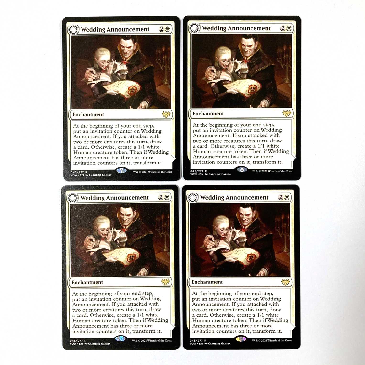 Wedding Announcement Rare 45/277 Innistrad: The Crimson Pact English 4-card set