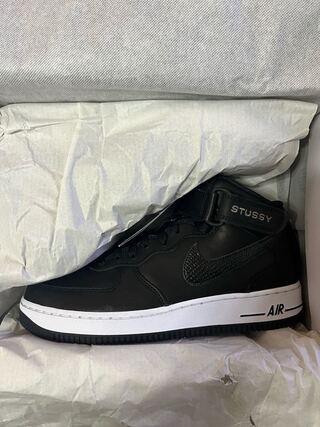 ステューシー × ナイキ エアフォース 1 ミッド "ブラック/ホワイト" DJ7840-001 26cm
