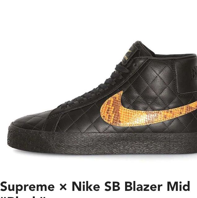 Supreme x Nike Sb Blazer Mid "Black" Black/Black DV5078-001 28.5cm