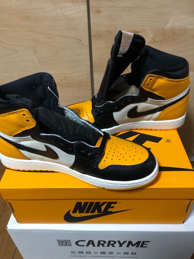 ナイキ エアジョーダン1 レトロ ハイ Og "イエロー トゥ" ブラック/タクシーホワイト 555088-711 26cm