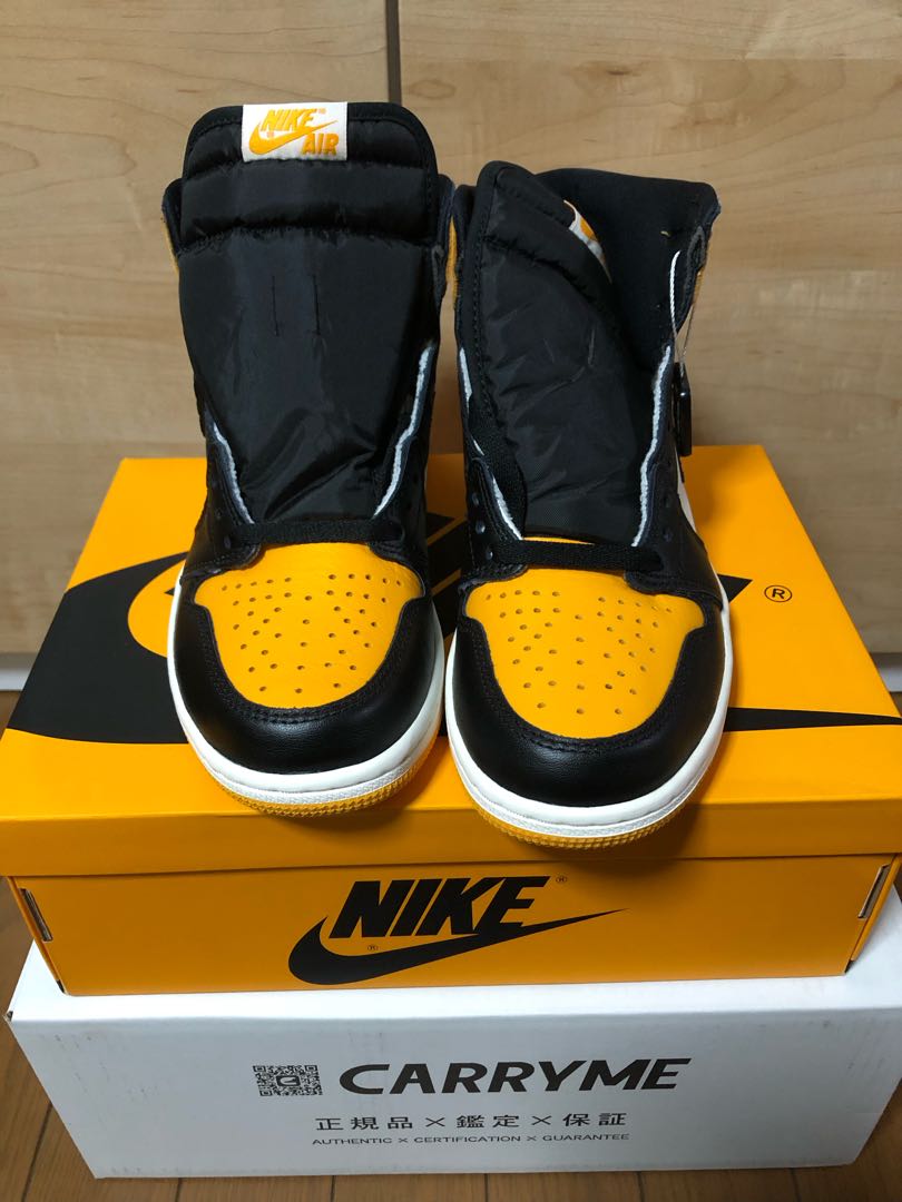 ナイキ エアジョーダン1 レトロ ハイ Og "イエロー トゥ" ブラック/タクシーホワイト 555088-711 26cm