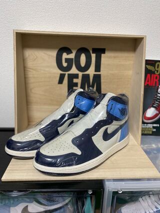 Nike Air Jordan 1 Retro High Og Sail/Obsidian University Snubbull 575441-140 28cm