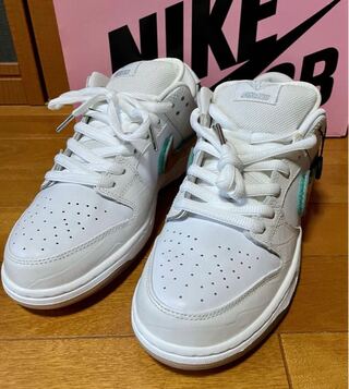 Diamond Supply x Nike SB Dunk Low Pro "Ho Wight" Ho Wight/Chrome/Black/Tropical Twist BV1310-100 27.5cm