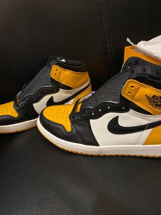Nike Air Jordan 1 Retro High Og "Yellow Toe" Black/Taxi HoWight 555088-711 27cm 27cm