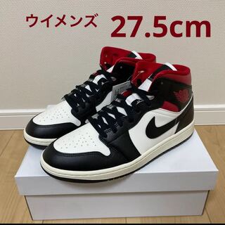 Nike Women's Air Jordan 1 Mid "Black" Black/Sail/Gym Red BQ6472-061 27.5cm