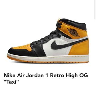 Nike Air Jordan 1 Retro High Og "Yellow Toe" Black/Taxi HoWight 555088-711 28cm