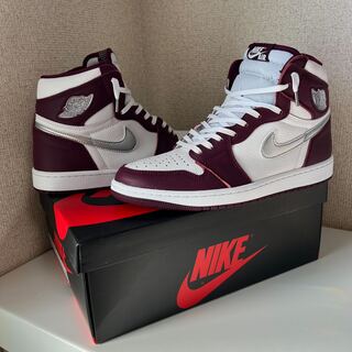 Nike Air Jordan 1 Retro High Og "Bordeaux" Bordeaux/HoWight Metallic Silver 555088-611 27.5cm