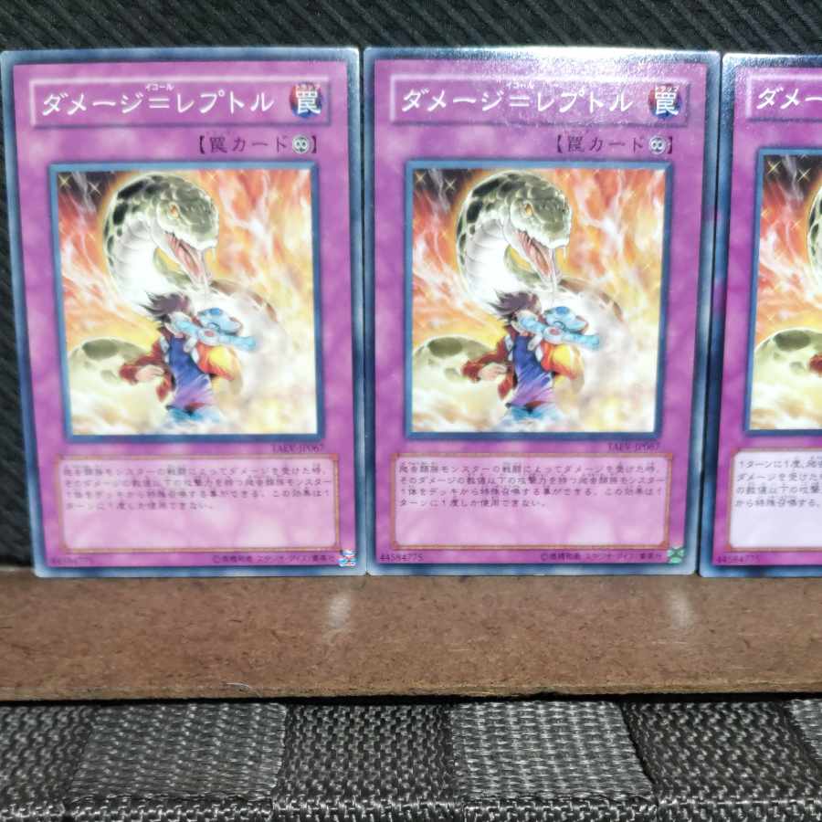【ぽぽたん】遊戯王 #1261 ダメージ=レプトル ノーマル 3枚