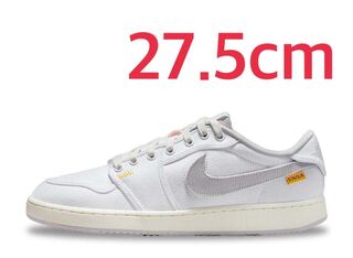 ユニオン × ナイキ エアジョーダン1 ロー KO "ホワイトキャンバス" ホワイト/セイル/ユニバーシティゴールド/ニュートラルグレー DO8912-101 27.5cm