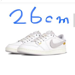 ユニオン × ナイキ エアジョーダン1 ロー KO "ホワイトキャンバス" ホワイト/セイル/ユニバーシティゴールド/ニュートラルグレー  DO8912-101  26cm