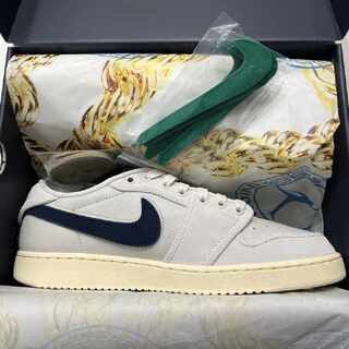 ユニオン × ナイキ エアジョーダン1 ロー KO "セイルレザー" セイル/ムスリン/ニュートラルグレー DZ4864-100 28cm