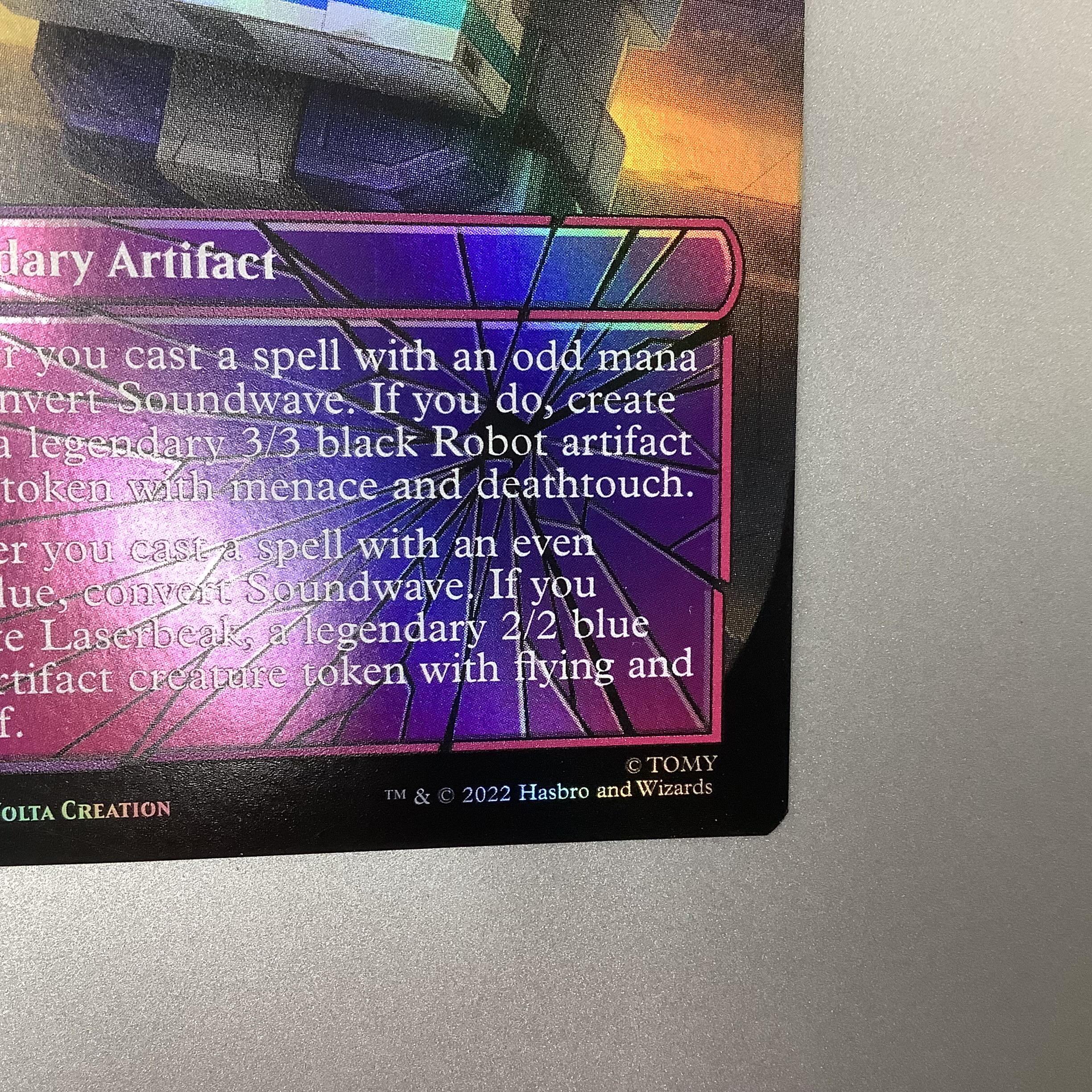 (美品)音波のスパイ、サウンドウェーブ/Soundwave, Sonic Spy/上級隊長、サウンドウェーブ/Soundwave, Superior Captain ボーダーレス シャッタードグラス Foil BOD