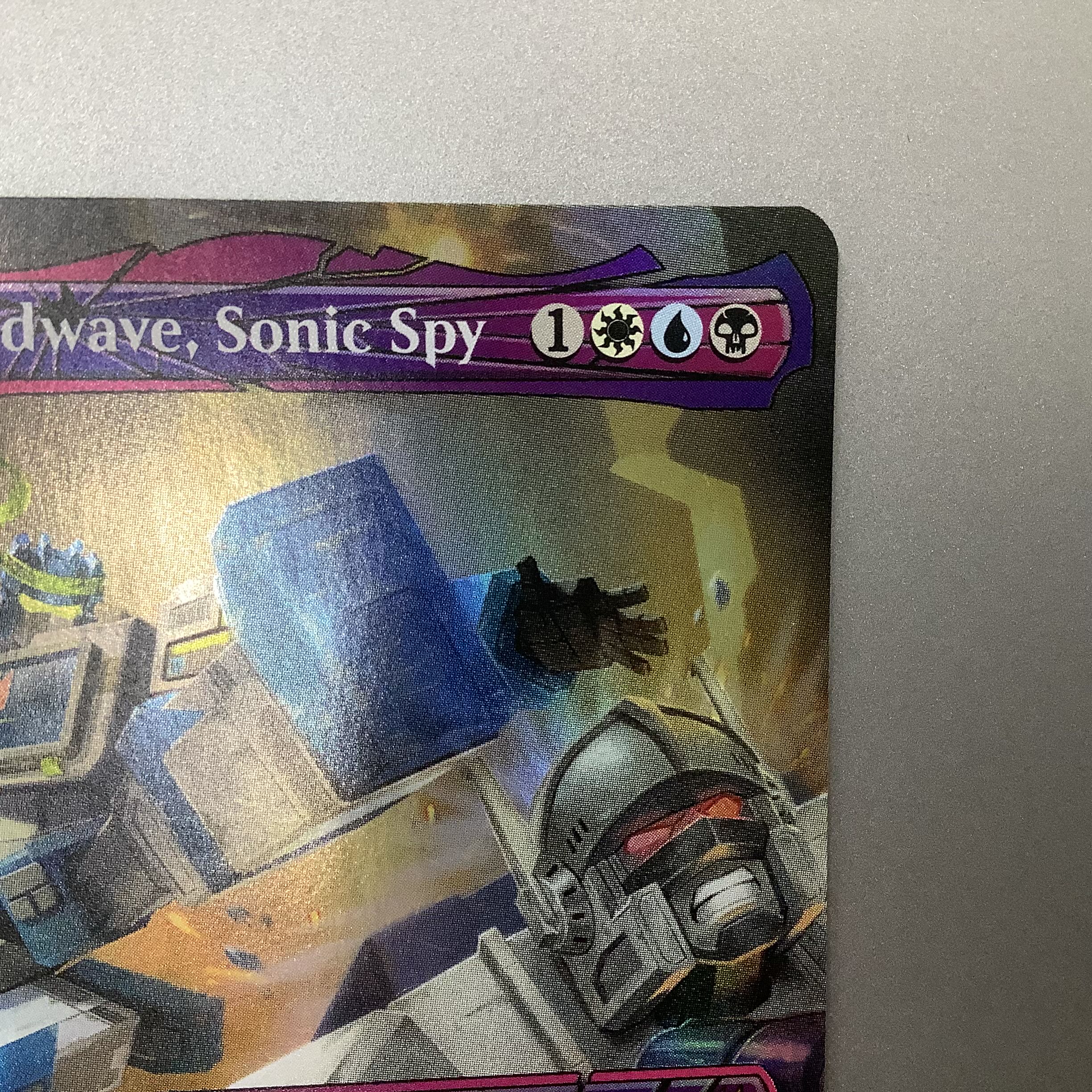 (美品)音波のスパイ、サウンドウェーブ/Soundwave, Sonic Spy/上級隊長、サウンドウェーブ/Soundwave, Superior Captain ボーダーレス シャッタードグラス Foil BOD