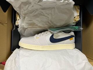 UNION × Nike Air Jordan 1 Low KO “Sail Leather” Sail/Muslin/Neutral Grey 28cm