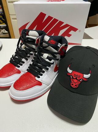 Air Jordan 1 High OG Heritageブルズキャップ付き 26cm