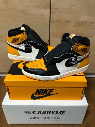 Nike Air Jordan 1 Retro High Og "Yellow Toe" Black/Taxi HoWight 555088-711 27.5cm