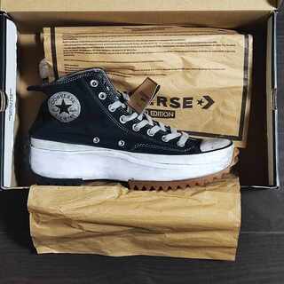 Converse Run Star Hike Hi Black White Gum Distressed 28.5cm