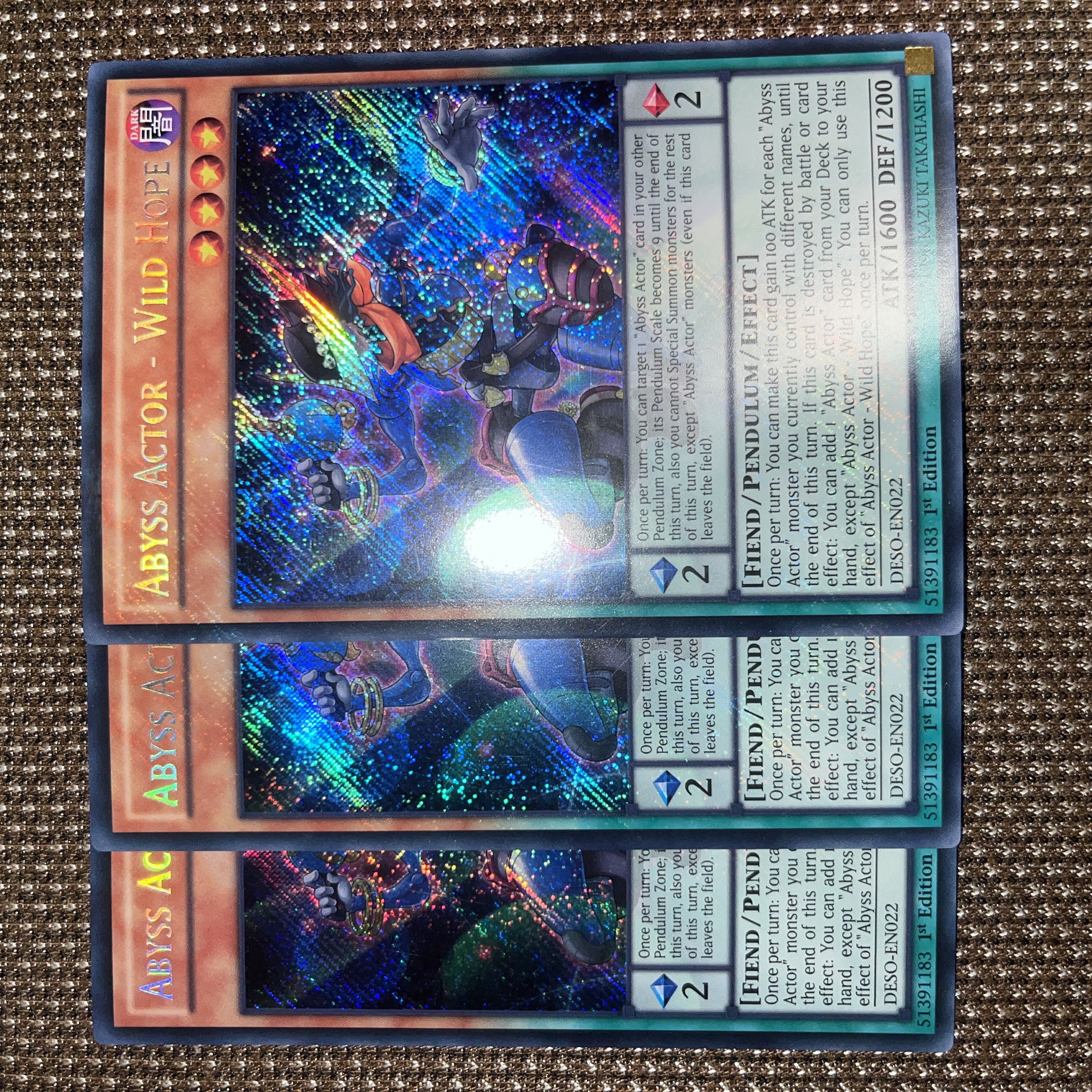 Yu-Gi-Oh Abyss Actor - Wild Hope EU version (English) Siku 1st 3 copies