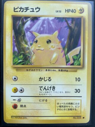 Pikachu No.025 Old back